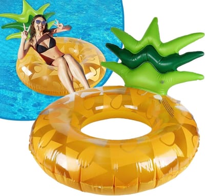 Ananas Opblaasbare Zwemband, Opblaasbare Rubber Zwemband Waterpret Enorme Zwemring Opblaasbare Zwemband voor Meisjes Jongens Zwembad Watersport Zomer Strandfeest