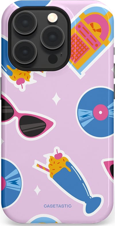 Casetastic Hoesje Geschikt voor Apple iPhone 15 Pro Magsafe - Stijlvolle Beschermende Duo-layer Case - Jukebox vibes