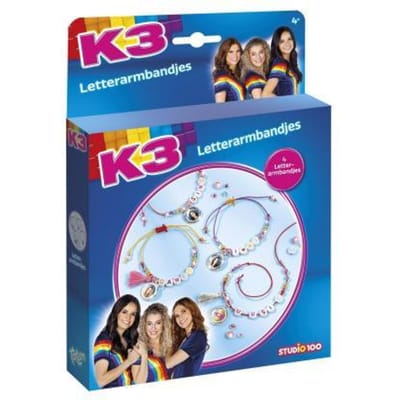 K3 Totum 4 Letter armbandjes maken Totum sieradenset Studio 100 knutselset creatief speelgoed meisjes vanaf 3 jaar - Studio 100 sieraden knutselen