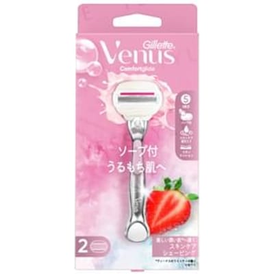 Gillette Japan - Venus Comfortglide Strawberry Field Razor For Moist Skin Body & 2 Blade 1 Set
