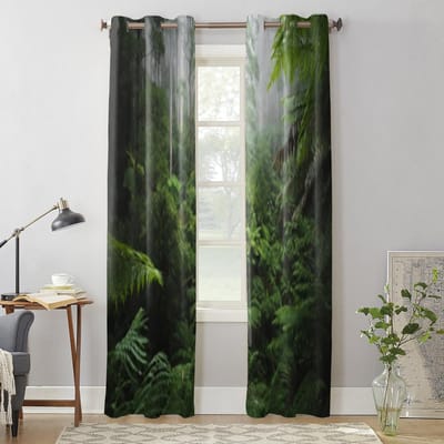 Regenwoud Met Ochtendmist Raamgordijnen Voor Woonkamer Keuken Moderne Gordijnen Woondecoratie Jaloezieën Gordijnen 135W x 60H(cm) x1 gray