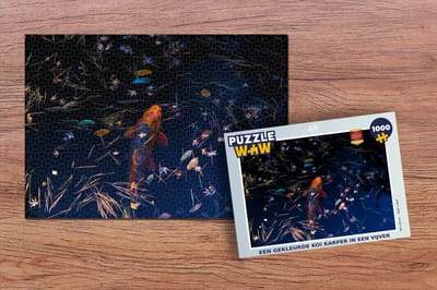 Puzzel Een gekleurde koi karper in een vijver - Legpuzzel - Puzzel 1000 stukjes volwassenen