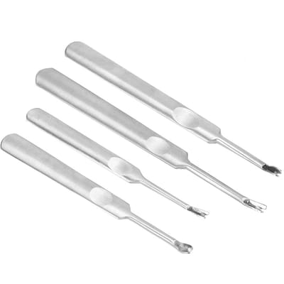 4 Stuks Doe-het-zelf Roestvrij Staal Groover Leer Trencher UV Type Leer Carving Gereedschap white