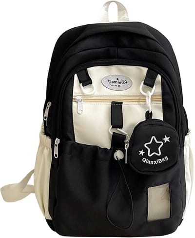YAGXIG Leuke rugzak - Reisrugzak - College Laptoprugzak - Geschikt voor 16 inch - Met verwijderbare tas (roze - zwart - M - Terug naar schoolcadeau