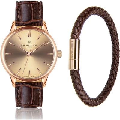 Horloge en leren band Philipp Blanc Lugano