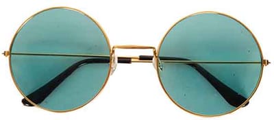 Faram Party Zonnebril - Hippie Flower Power Sixties - ronde glazen - groen
