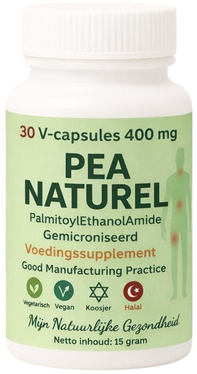 PEA Naturel 30 Capsules – 400 mg Palmitoylethanolamide per Capsule – Gemicroniseerd – Vegan – Voedingssupplement