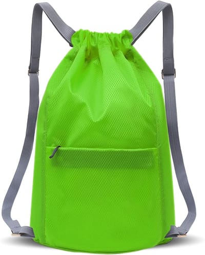 Thijox - Waterdichte Trekkoord Gymtas voor Mannen en Vrouwen, Opvouwbare Sporttas met Grote Capaciteit, Rugzak voor Wandelen, Kamperen, Reizen - Groen