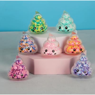 2 STuks Squishy Poep Stressverlichtende Ballen Kleurrijke Fidget Speeltjes voor Meisjes Kinderen Paasmand Vullers Stressverlichtend Speelgoed beige
