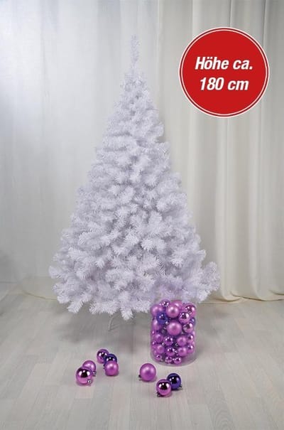 Haushalt 55591 - Kerstboom WIT - 180 cm hoog - met metaalstandaard