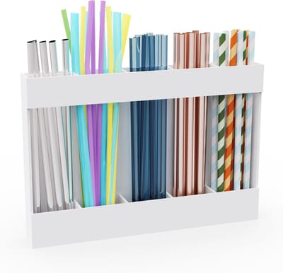Rietjeshouder voor kastdeuren - Siliconen rietjesorganizer voor kastdeuren - Rietjesorganizer - Herbruikbare rietjesdispenser - voor keukenaccessoires - Wit