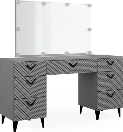 Vicco Anett Kaptafel met licht – 150 cm met LED-verlichting Grijs