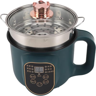 Elektrische Kookpot - Mini Hot Pot - Snel Maaltijden Bereiden - Antiaanbaklaag - 1.8 Liter - Groen