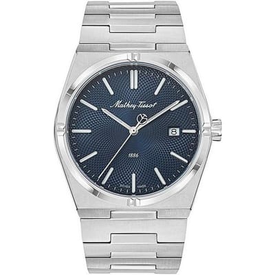 Mathey-Tissot Zeus Roestvrij Staal Blauwe Wijzerplaat Kwarts H118ABU Herenhorloge blauw
