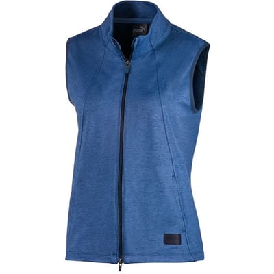 Puma Cloudspun Warm Up Vest Rits omhoog Blauw Dames Mouwloos 595852 02