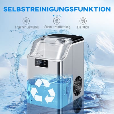 Killogood Ijsblokjesmachine - 20kg/24u ijsproductie - met 2,1L watertank - zilver