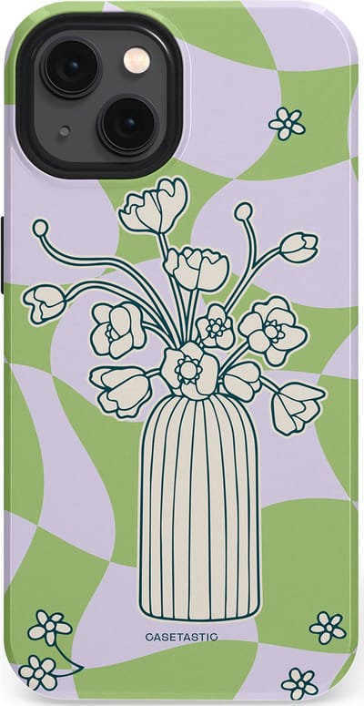 Casetastic Hoesje Geschikt voor Apple iPhone 13 Magsafe - Stijlvolle Beschermende Duo-layer Case - Bosje vol groen