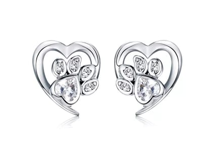 RomyStones Hart & Poot Oorbellen - 925 Zilver & Zirkonia