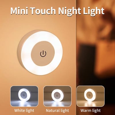 Oplaadbaar LED-nachtlampje – Bedlampje – Magnetisch minilampje – Draadloos dimbaar aanraaklampje – 3 kleurstanden voor slaapkamers, kinderkamers, gangen, kledingkasten en keukenkastjes – Set van 2