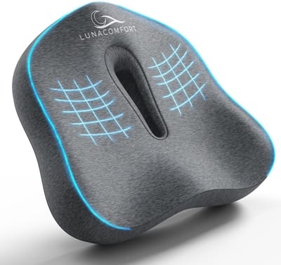 LunaGood® Zitkussen Orthopedisch - Stuitkussen - Ergonomisch - Grijs