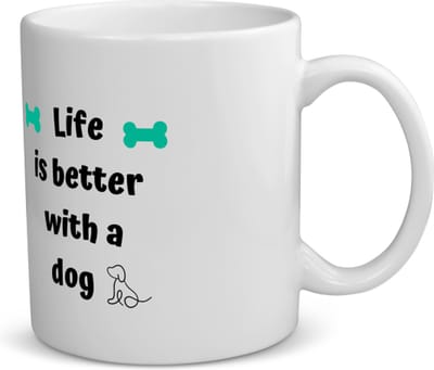 Akyol - life is better with a dog koffiemok - theemok - Honden - honden liefhebbers - verjaardag - cadeau - kado - geschenk - 350 ML inhoud