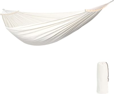 Grote Hangmat met Houten Spreidstokken - Inklapbaar & Draagbaar voor Tuin, Camping en Buiten