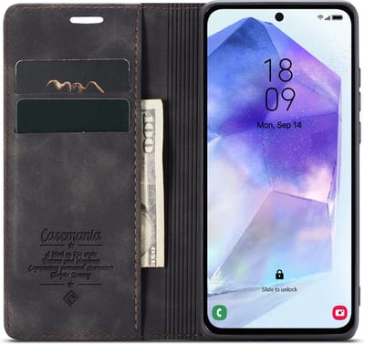 Casemania Hoesje Geschikt voor Google Pixel 7a - Charcoal Gray - Portemonnee Book Case