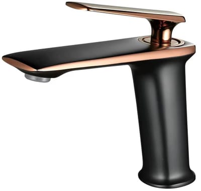 Luxe Zwarte Wastafel Kraan Moderne Badkamer Kraan Mengkraan Goud Zwart Wastafel Kraan Enkele Handgreep Warm En Koud Waterval Kraan
