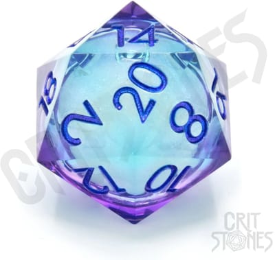 Glassstaff Glassstaff CritStones Liquid Core Dice D20 Moonlight Mystery 3 cm Dice - 1 Stuks