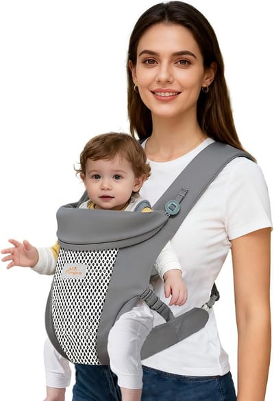 Ergonomische Babydrager 4-in-1 voor Pasgeboren en Peuter (3-15 kg) - Ademend en Verstelbaar
