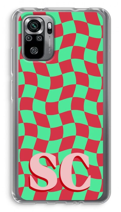 Gepersonaliseerd - Case Company® - Hoesje geschikt voor Xiaomi Redmi Note 10S hoesje - Grid Monogram - Soft Cover Telefoonhoesje - Bescherming aan alle Kanten en Schermrand