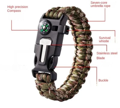 Actie4you® - Survival paracord armband met kompas en fluitje - 4 in 1 - Camouflage