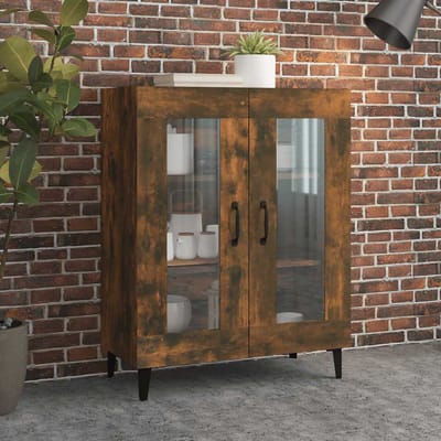 vidaXL - Dressoir - 69,5x34x90 - cm - bewerkt - hout - gerookt - eikenkleurig