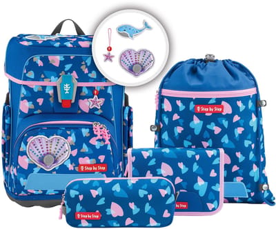 Step by Step schooltas Cloud Reflect Schulranzen-Set 5-delig Seashell Pearl blauw