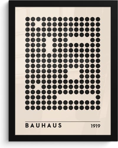 Poster in lijst - Fotolijst 30x40 cm - Posters - Bauhaus - Retro - Modern - Kunst - Abstract - Posterlijst zwart - Decoratie - Wanddecoratie woonkamer - Muurdecoratie slaapkamer