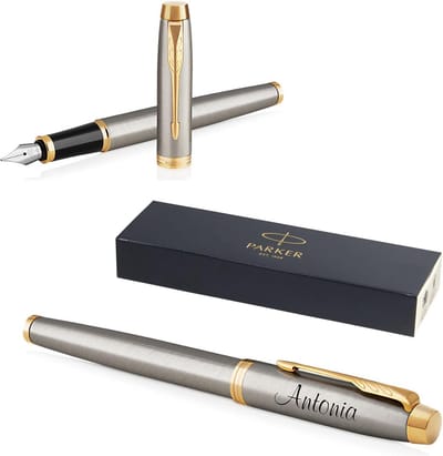 Gegraveerde Vulpen met Naam – Premium Geschenkdoos – Blauwe Inkt – Persoonlijk Cadeau Idee