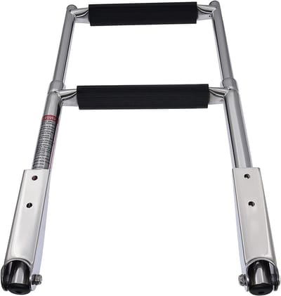 Allecto Plus - Telescopische Marine Bootladder RVS 2 3 4 Treden Opvouwbare Instapladder voor Boot Jacht Schip (2 Treden)