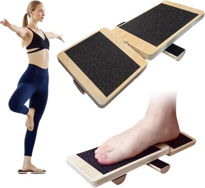 longziming -One-leg Balance Board – Houten Balance Board – Multifunctionele Enkeltrainer voor Balans, Kracht en Revalidatie – Compact Trainingsbord voor Fitness en Stretching