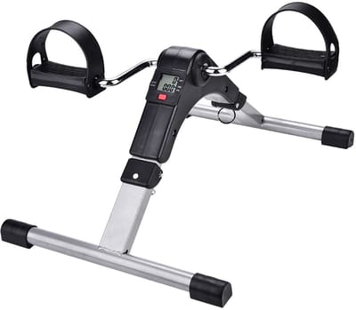 Opvouwbare Fitness Fietstrainer – Pedal Exerciser met LCD Display, Weerstand Instelbaar – Compacte Been- en Armtrainer voor Thuis & Kantoor