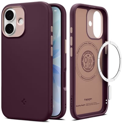 Spigen Nano Pop MagFit Hoesje Geschikt voor Apple iPhone 17 - Back Cover Compatibel met MagSafe / Qi2 - Burgundy Bean