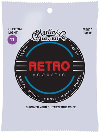 Martin Retro MM11 - Monel verzilverde .011 snarenset voor western gitaar