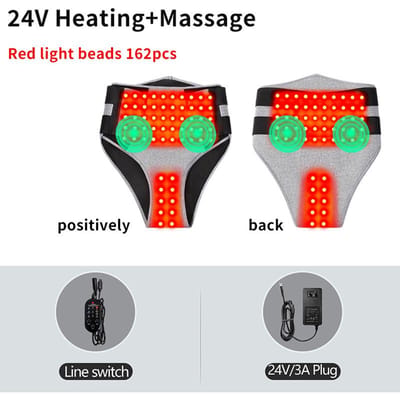 Masseur Abdominal à Lumière Rouge Chauffage Rapide Vibration Malaxage Soulager la Douleur Menstruelle Ceinture de Soutien Lombaire UK-Plug