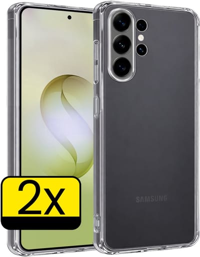 Hoesje - 2 Stuks - Geschikt voor Samsung Galaxy S26 Ultra - Sterk & Shockproof - Case Siliconen - Back Cover - Telefoon Hoes - Telefoonhoesjes - Transparant