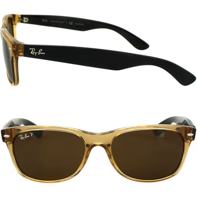 Ray-Ban Zonnebril New Wayfarer 2132 945/57 Honey Crystal Bruin Polarized 55mm