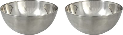 Svenska Living - 2x - Kommetjes/schaaltjes - mat zilver - RVS - D19 x 9.5 cm - serveerschalen