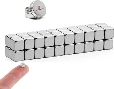 Brute Strength - Super sterke magneten - Vierkant - 5 x 5 x 5 mm - 20 Stuks - Neodymium magneet sterk - Magneten koelkast - Whiteboard magneten - Kleine magneetjes - Mini magneetjes - Blokmagneet - Koelkast magneten
