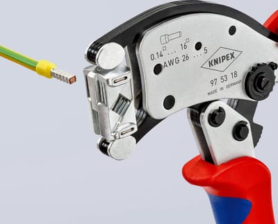 Knipex Twistor16® Zelfinstellende Krimptang 200 mm | voor Adereindhulzen 0,14 tot 16 mm² - 360° Draaibare Krimpkop