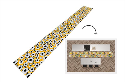 Keukenloper - Keukenmat - Patronen - Sport - Voetbal - 400x50 cm - Keuken vloerkleed