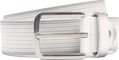 Suitable Riem Structuur Leer Wit - Maat 105 - Heren leren broekriem / broeksriem - Ceintuur - Riem casual