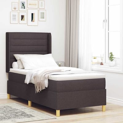 vidaXL - Boxspring - bed - met - matras - Donkerbruin - 100 - x - 200 - cm - Stof